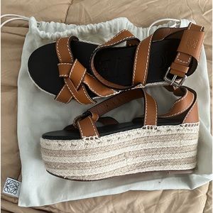LOEWE leather platform sandals